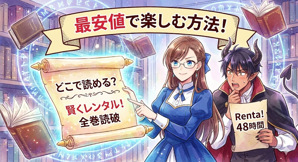 『悪役令嬢なのでラスボスを飼ってみました』の解説画像。アイリーンとクロードのイラストに、あらすじ・結末・どこで読めるかの文字を配置。