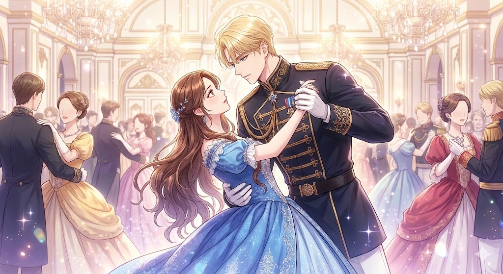 彼女が公爵邸に行った理由のあらすじや結末ネタバレ、どこで読めるかを網羅。レリアナとノア風の男女が並び、アニメの続きを案内する画像。