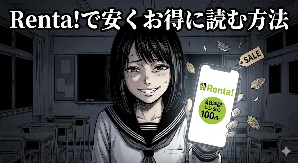 シグナル100を最安値で読む方法を解説する画像。48時間レンタルを活用して、全4巻の絶望的な物語をお得に賢く読み切るためのガイド。